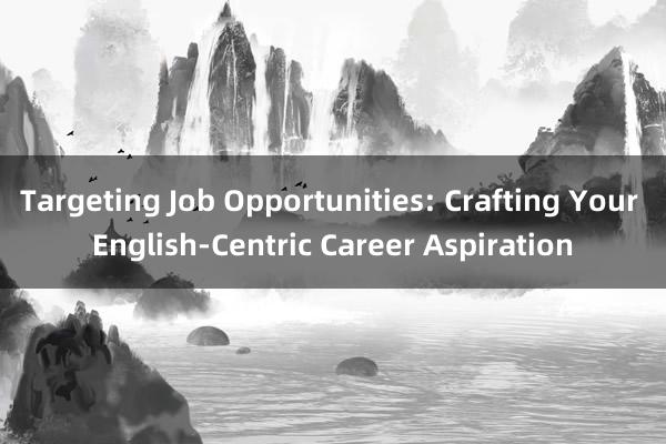 Targeting Job Opportunities: Crafting Your English-Centric Career Aspiration